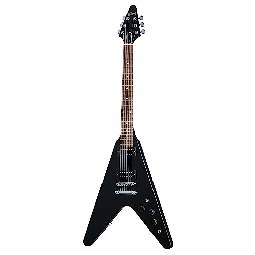80s Flying V Ebony - Electric Guitar : Amazon.co.uk: Musical